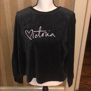 Victoria’s Secret Black Velour Sweatshirt